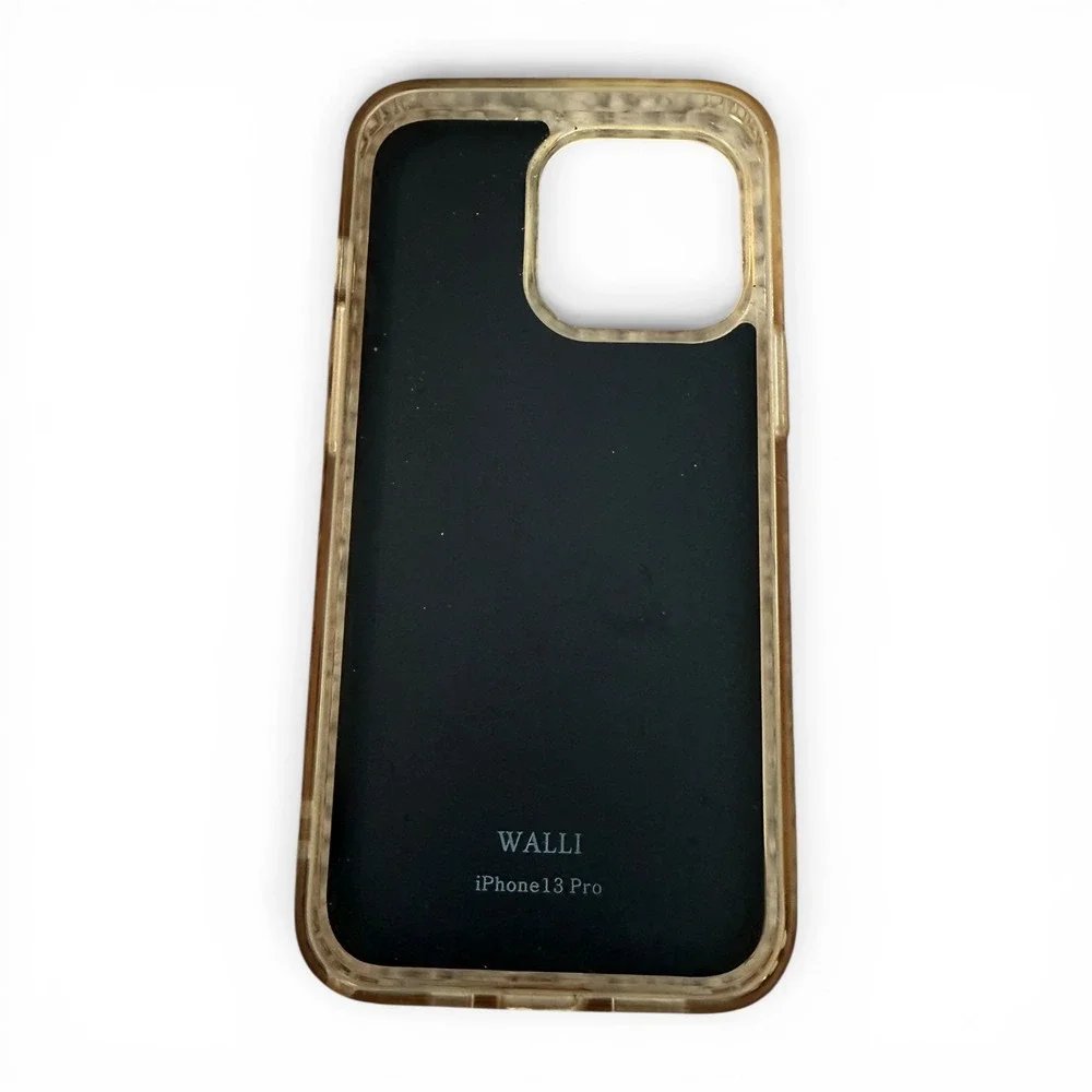 Walli iPhone 13 Pro Case Stripe‎ Leather Card Holder Grip